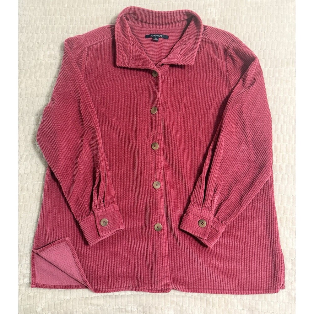 Chadwicks Pink Corduroy Button Front Shirt Long Sleeve Women’s XL